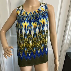 Liz Claiborne | blue & yellow lightweight sleeveless top